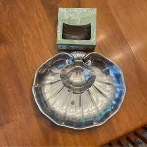 Wilton Armetale Silver Dipping Bowl and Shell chip and dip server